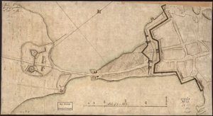 (Plán "šíje" a opevnění) Doručeno J. E. Gl. Gageovi, 30. června. 1775.-J.M. LOC gm71000918
