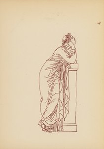 Starověký řecký ženský kostým (litografie) od John Moyr Smith