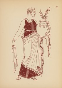 Starověký řecký ženský kostým (litografie) od John Moyr Smith