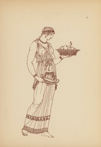 Starověký řecký ženský kostým (litografie) od John Moyr Smith