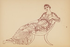 Starověký řecký ženský kostým (litografie) od John Moyr Smith