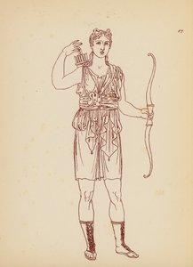 Starověký řecký ženský kostým (litografie) od John Moyr Smith