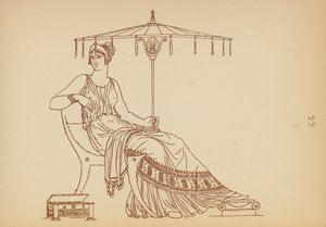 Starověký řecký ženský kostým (litografie) od John Moyr Smith