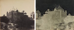 Taj Mahal, zadní pohled na Rest-House, s postavou