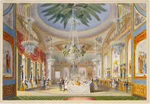 Banketní místnost v Royal Pavilion, Brighton, 1826