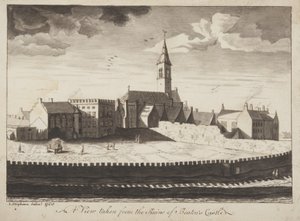 St Andrews Delineated – Pohled z ruin hradu Beatons (pero a mytí na papíře)