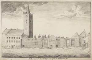 St Andrews Delineated – St Leonards College Chapel St Andrews (pero a mytí na papíře)