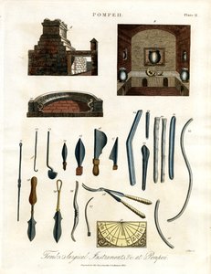 Chirurgické nástroje a artefakty z Pompejí od John Pass