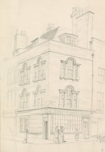 Dům na rohu Red Lion Street a Theobalds Road, s výhledem na Lamb