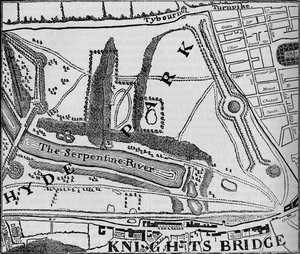 Mapa Hyde Parku, Londýn, 1748 1878