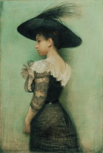 Dáma s černými šaty a kloboukem (Alice Hauser)