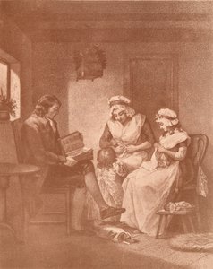 Domácí štěstí, Laetitia se svými rodiči, 1789 od John Raphael Smith