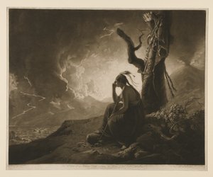 Vdova indiánského náčelníka pozorující zbraně svého zesnulého manžela od John Raphael Smith