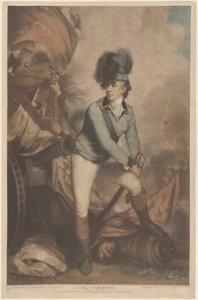 Podplukovník Tarleton od John Raphael Smith after Sir Joshua Reynolds