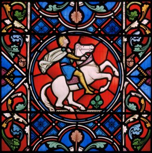 Upton Magna, St Lucy, Clayton & Bell, John Richard Clayton (1827-1913), Roman Cavalryman, 1860 od John Richard Clayton