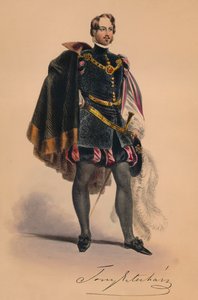 Host v kostýmu 16. století pro královnu Viktorii Bal Costumé, 12. května 1842, 1843.