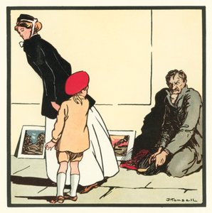 Kensington Rhymes: The Pavement Artist (barevné lito) od John Robert (after) Monsell