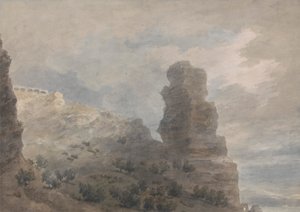 Pohled z hostince v Terracině od John Robert Cozens