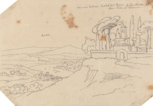 Klášter mezi Castel del Bosco a La Strada Scala od John Robert Cozens