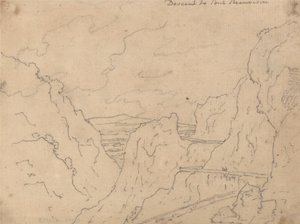 Sestup do Pont de Beauvoisin od John Robert Cozens