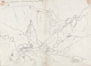 Fontána Vaucluse, za kolmou skálou od John Robert Cozens