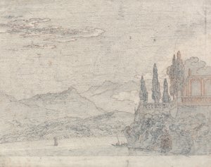 Ostrov Borromean, jezero Maggiore od John Robert Cozens