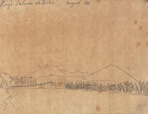 Královský palác v Portici, 28. srpna od John Robert Cozens