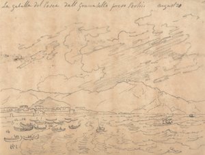 La Gabella del Pesce dal Granabello Preso Portici, 20. srpna od John Robert Cozens