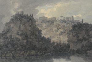Na jezeře Nemi, cca 1780-83 (grafit a w/c na papíře) od John Robert Cozens