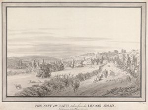 Město Bath převzato z London Road od John Robert Cozens