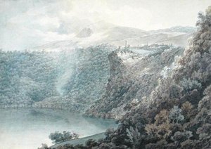 Jezero a město Nemi od John Robert Cozens