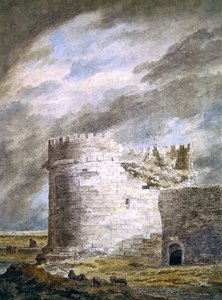 Hrobka Cecilie Metella, Capo di Bore, poblíž Říma (tužka a akvarel na papíře) od John Robert Cozens