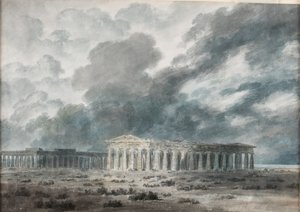 Dva velké chrámy v Paestu od John Robert Cozens