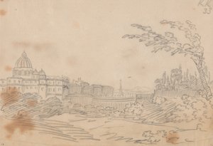 Pohled na Vatikán od John Robert Cozens
