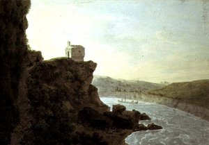 Pohled na Tiberu poblíž Ponte Molle, tři míle od Říma od John Robert Cozens