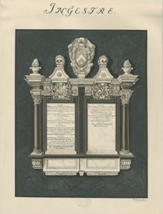 Ingestre Church – tabulky Walteru Chetwyndovi staršímu a mladšímu: malba, nd [19. století] (malba) od John Robert Fernyhough