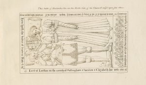 Standon Church – Hrob Františka Rose: kresba perem, nd [19. století] od John Robert Fernyhough