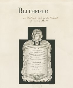 Tablet v kostele Blithfield - Mary Crawley: sépie mytí, nd [19. století] (kresba) od John Robert Fernyhough