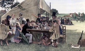 Country kriketový zápas, Sussex, 1878.