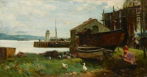 Mending the Nets, Ardrishaig (olej na plátně)