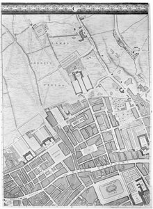 Mapa Bloomsbury a Holborn, Londýn, 1746