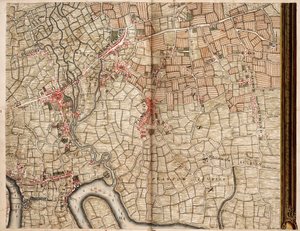 Mapa Bow, Stratford, Blackwall a Plaistow od John Rocque