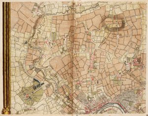 Mapa Greenfordu, Osterley, Ealingu a Kew od John Rocque