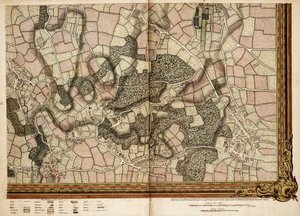 Mapa Mottingham, Bromley a Chislehurst od John Rocque