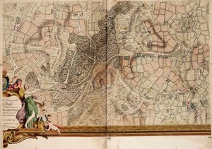 Mapa Streathamu, Croydonu a Sydenhamu od John Rocque