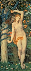 Eve Tempted, cca 1877 (tempera na panelu)