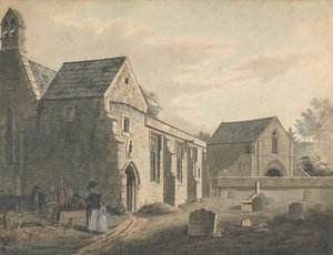 Kostel, hřbitov a postavy (The Graveyard) od John Roe of Warwick