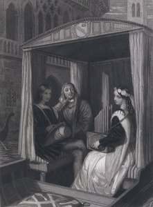 Lady Viola a její učitelé (rytina)