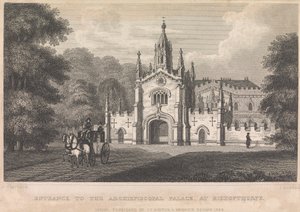 Vchod do Arcibiskupského paláce v Bishopthorpe (vydal I. T. Hinton); strana 34 (první díl)