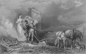 Génius poezie nalézající popáleniny na pluhu, 1840